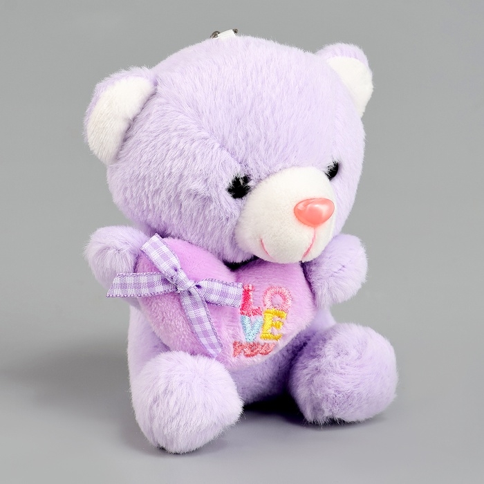 Мягкая игрушка &laquo;Медведь с сердцем&raquo;, на брелоке, 12 см, цвет МИКС