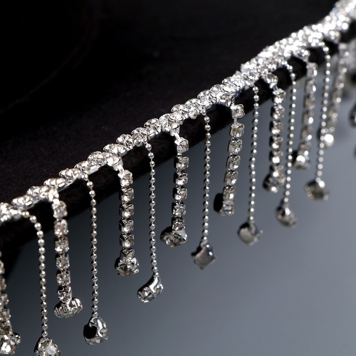 Шляпа со стразами, р. 56 см, цвет чёрный Шляпа со стразами, р. 56 см, цвет чёрный