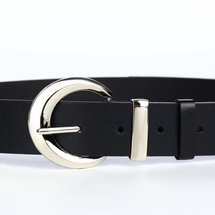 Ремень женский, ширина 3,3 см, пряжка металл, цвет чёрный Ремень женский, ширина 3,3 см, пряжка металл, цвет чёрный