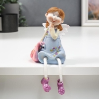Сувенир полистоун "Девочка ангелок с фламинго" длинные ножки МИКС 20х8х6 см