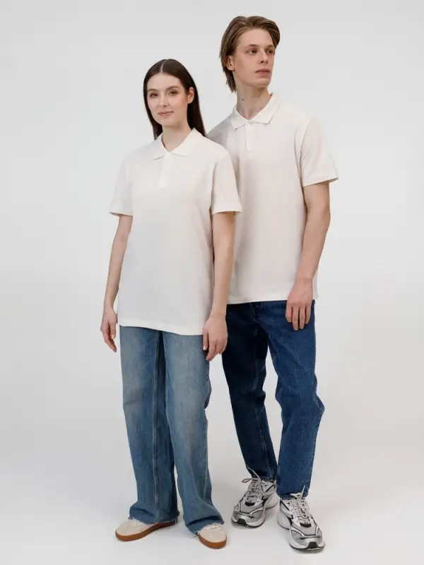 Рубашка поло унисекс Pulse, молочно-белая, размер S