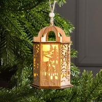 Ёлочная игрушка &laquo;Фонарь с домиком&raquo;, от батареек, свечение тёплое белое