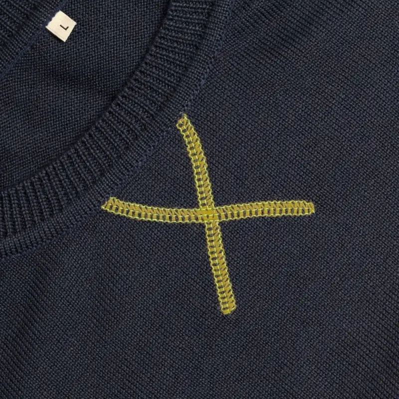 Джемпер Stitch с контрастной отделкой, синий с зеленым, размер XL Джемпер Stitch с контрастной отделкой, синий с зеленым, размер XL