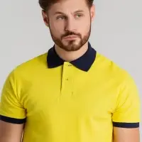 Рубашка поло Prince 190, желтая с темно-синим, размер M