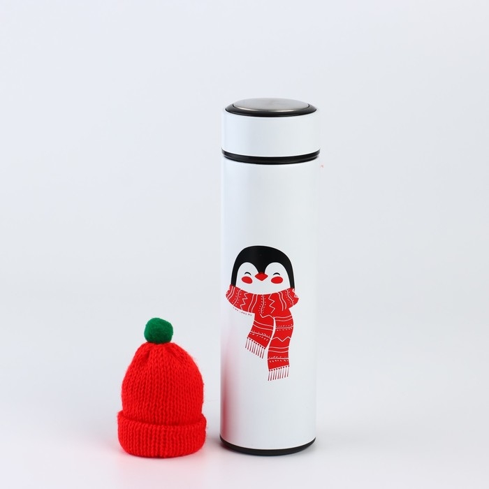 Новый год. Термос с шапочкой &laquo;Пингвин&raquo;, 500 мл