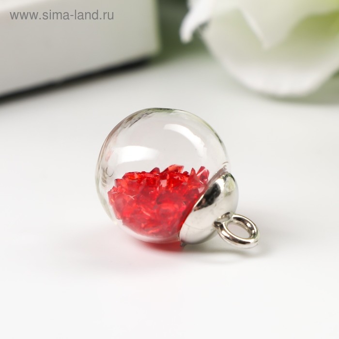 Подвеска декоративная для творчества стекло Подвеска декоративная для творчества стекло "Шар - камешки" красная d=1,6 см набор 10 шт