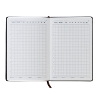 Ежедневник недатированный А5, 140 листов в клетку, с калькулятором, с хлястиком, обложка кожзам, МИКС