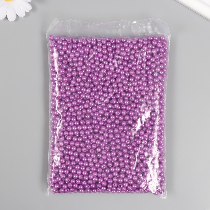 Набор бусин "Жемчуг" d 6 мм, 250 гр, сиреневый