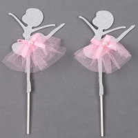 Топпер «Балерина», набор 2 шт., цвет розовый Топпер «Балерина», набор 2 шт., цвет розовый