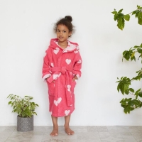 Халат махровый детский Крошка Я «Сердечки» размер 28, цвет розовый, 100% хлопок 360 г/м2 Халат махровый детский Крошка Я «Сердечки» размер 28, цвет розовый, 100% хлопок 360 г/м2