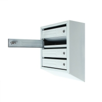 Ящик почтовый многосекционный, 4 секций, с задней стенкой, серый, дверка МИКС Ящик почтовый многосекционный, 4 секций, с задней стенкой, серый, дверка МИКС