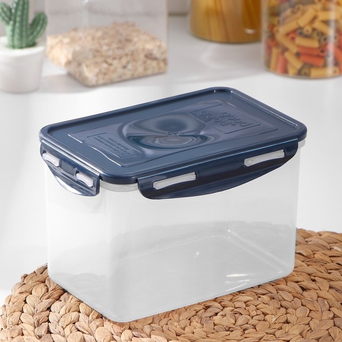 Контейнер пищевых Good & Good, с герметичной крышкой , 2,2 л, цвет прозрачный, крышка МИКС