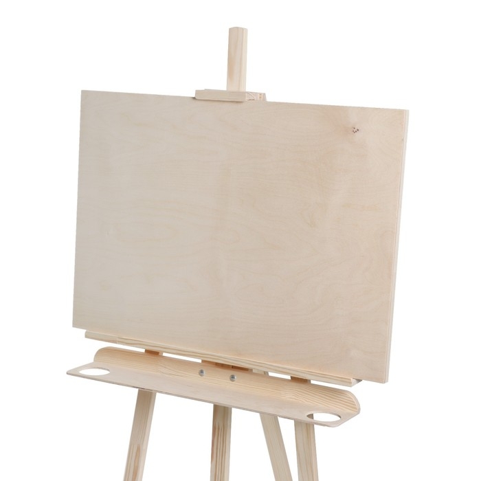 Мольберт тип &laquo;Лира&raquo; 175 х 62 см, планшет 70 х 50 мм, полка 66 х 12 см, с бегунком, неокрашенное дерево, Calligrata