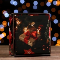 Новый год. Коробка подарочная, крышка-дно, "Волшебная ночь", 14,5 х 14,5 х 6 см.