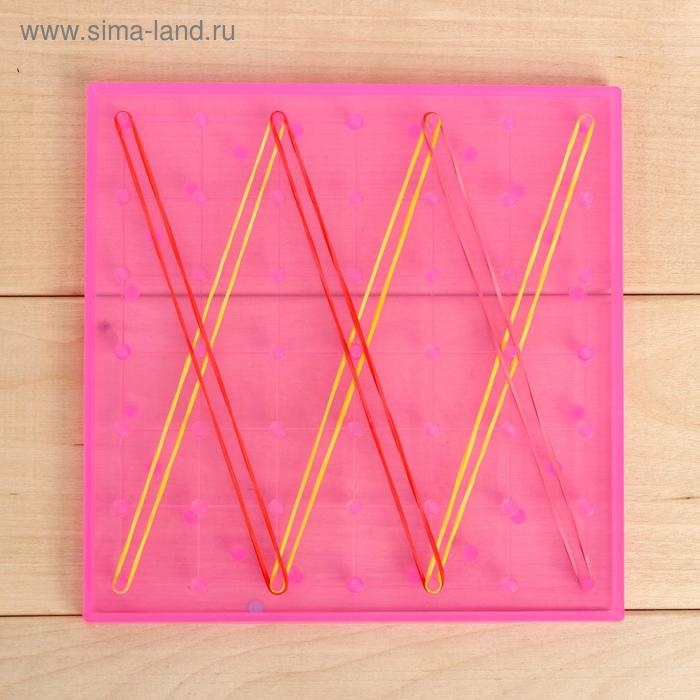 Геоборд двусторонний &laquo;Транспорт&raquo; со сменными картинками и резиночками, по методике Монтессори