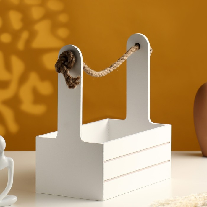 Набор кашпо деревянных 3 в 1 (29&times;18&times;33; 25&times;15&times;30; 21&times;12&times;23) "Аром", белый