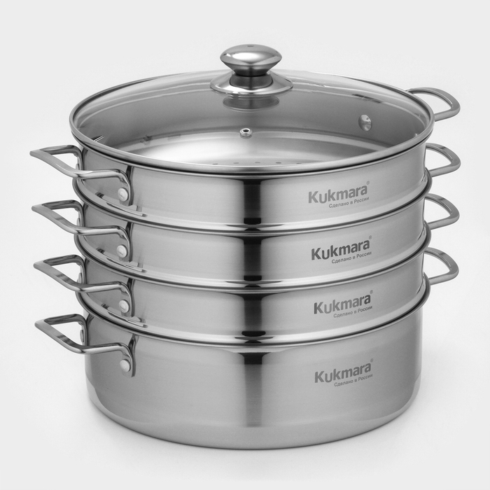 Мантоварка-пароварка, 5 л, d=28 см, стеклянная крышка Мантоварка-пароварка, 5 л, d=28 см, стеклянная крышка