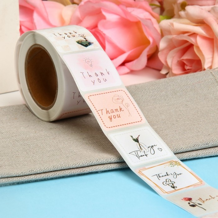 Новый год. Наклейки в рулоне "Искусство", 500 шт, 3,0 х 3,0 см