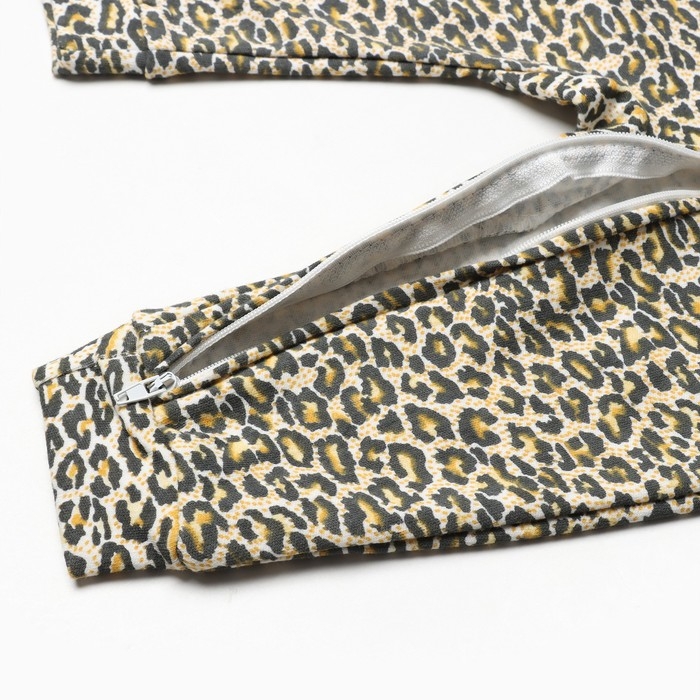 Комбинезон детский (3 шт.), цвет оранжевый/леопард/белый, рост 80 см