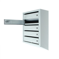 Ящик почтовый многосекционный, 5 секций, с задней стенкой, серый, дверка МИКС Ящик почтовый многосекционный, 5 секций, с задней стенкой, серый, дверка МИКС