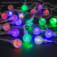 Гирлянда &laquo;Нить&raquo; 5 м с насадками &laquo;Мини фонарик&raquo;, IP20, прозрачная нить, 20 LED, свечение мульти (RG/RB), мигание, 220 В