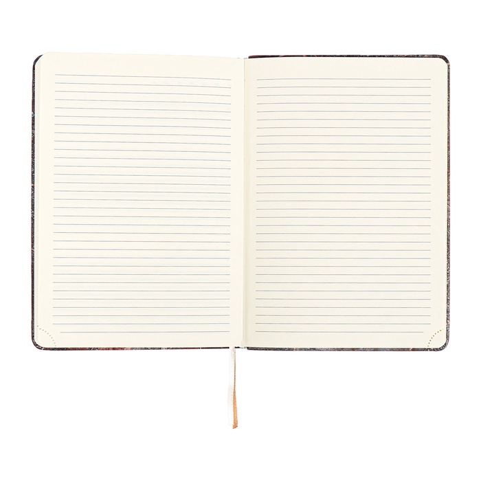 Ежедневник недатированный A5 136 листов, кожзам deVENTE. Marble, твердая обложка с поролоном, перфорация, ляссе, блок 70, коричневый