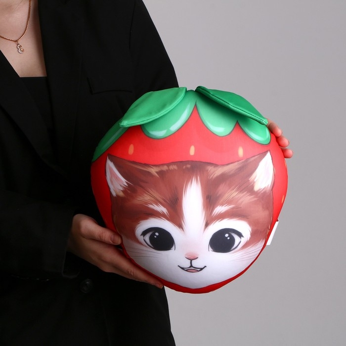 Подушка антистресс &laquo;Котик-клубничка&raquo;