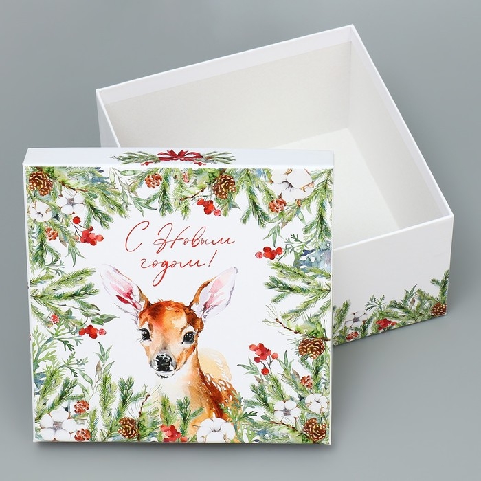 Набор подарочных коробк 3 в 1 &laquo;Новогодняя пора&raquo;, 18 х 18 х 10 &ndash; 22 х 22 х 12 см, Новый год