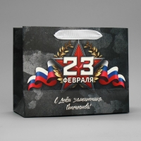 Пакет подарочный ламинированный вертикальный, упаковка, &laquo;23 февраля&raquo;, MS 23 х 18 х 10 см