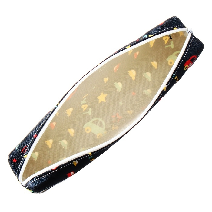 Пенал школьный на молнии Calligrata Пенал школьный на молнии Calligrata "Машинки", черный