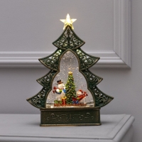 Светодиодная фигура «Ёлка со снеговиками» 23 × 29 × 9.5 см, пластик, батарейки ААх3 (не в комплекте), USB, свечение тёплое белое Светодиодная фигура «Ёлка со снеговиками» 23 × 29 × 9.5 см, пластик, батарейки ААх3 (не в комплекте), USB, свечение тёплое белое