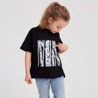 Футболка детская MINAKU &laquo;Берёза&raquo;, цвет чёрный, рост 158