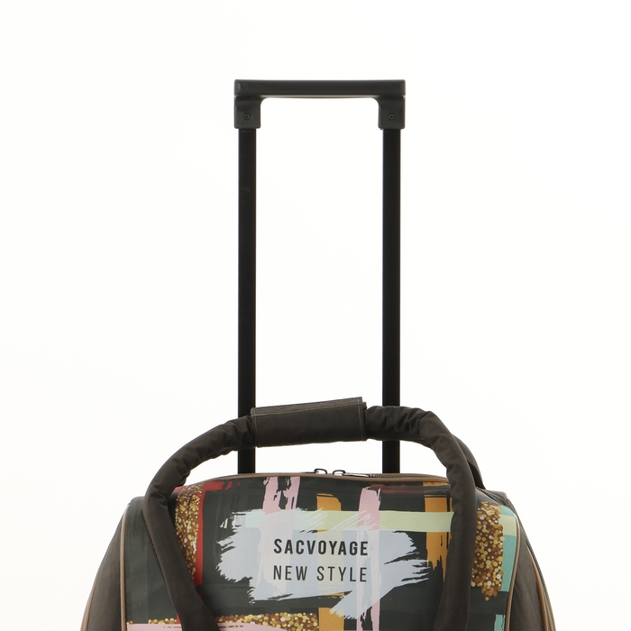 Чемодан малый с сумкой "Краски", отдел на молнии, наружный карман, цвет серый