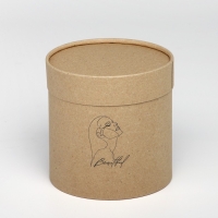 Набор шляпных коробок из крафта 2 в 1, упаковка подарочная, &laquo;Beautiful&raquo;, 12 х 12, 15 х 15 см