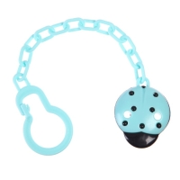 Держатель для соски - пустышки &laquo;Божья коровка&raquo;, на цепочке, цвет бирюзовый