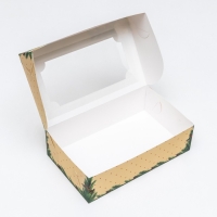 Новый год. Коробка складная, кондитерская упаковка с окном "Счастливого Нового года", 25 х 15 х 7 см Новый год. Коробка складная, кондитерская упаковка с окном "Счастливого Нового года", 25 х 15 х 7 см