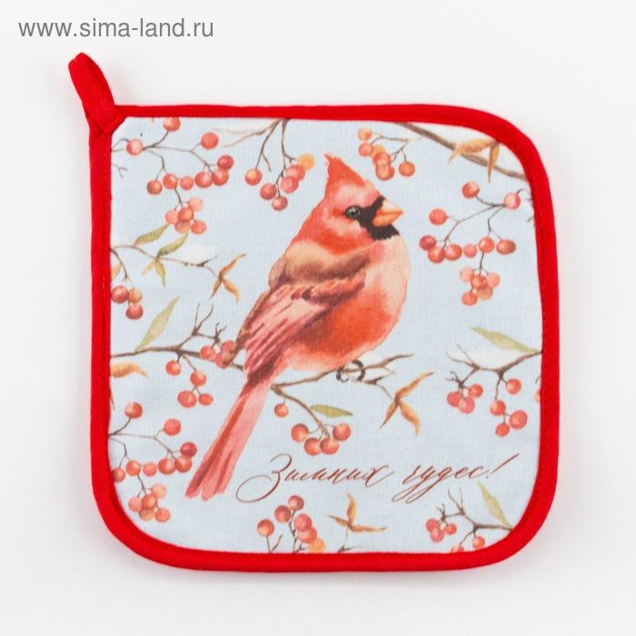 Прихватка Прихватка "Winter birds" 19х19см, саржа, 100% х/л,ватин 250г/м2