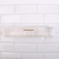 Органайзер для хранения, навесной, 1 секция, с клеевой основой и крючками, 38,7 × 8,5 × 6,5 см, цвет полупрозрачный/белый Органайзер для хранения, навесной, 1 секция, с клеевой основой и крючками, 38,7 × 8,5 × 6,5 см, цвет полупрозрачный/белый