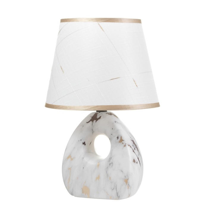 Настольная лампа "Аморет" E14 40Вт белый-золото 20х20х30 см RISALUX