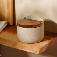Банка для хранения сыпучих продуктов SL Home &laquo;Стун форест&raquo;, 350 мл, 7,5&times;16 см, керамическая, цвет бежевый