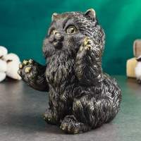 Копилка "Радостный кот" черный, золото, 20см Копилка "Радостный кот" черный, золото, 20см