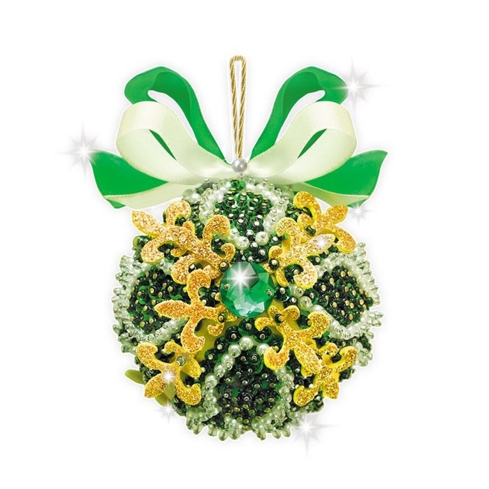 Новогодний шар из пайеток &laquo;Изумруд&raquo;