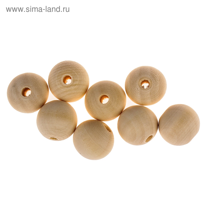 Бусины деревянные d=20 мм ±1 мм (набор 8 шт) без покрытия Бусины деревянные d=20 мм ±1 мм (набор 8 шт) без покрытия