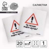 Салфетки бумажные однослойные "Ну сколько можно жрать", 24х24 см, набор 20 шт. Салфетки бумажные однослойные "Ну сколько можно жрать", 24х24 см, набор 20 шт.