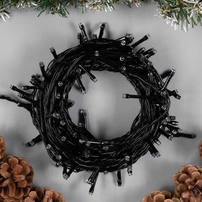 Гирлянда &laquo;Нить&raquo; 10 м, IP20, тёмная нить, 100 LED, свечение мульти, 8 режимов, 220 В