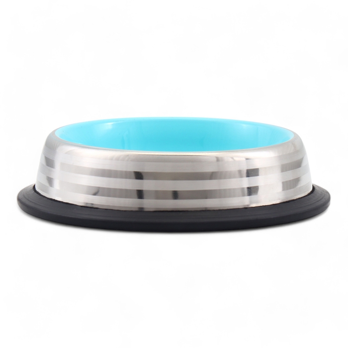 Миска с нескользящим основанием, 225 мл, серебристо-голубая Миска с нескользящим основанием, 225 мл, серебристо-голубая