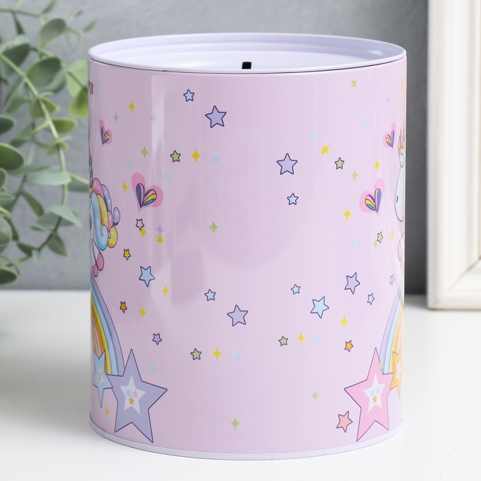 Копилка металл банка"Единорог на радуге" н-р 5 шт 7,5х10,5;8,5х11,5;9х12,5;10х14;13,5х16 см