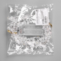 Гирлянда &laquo;Нить&raquo; 2 м роса с насадками &laquo;Бусины&raquo;, IP20, нить серебристая, 20 LED, батарейки AAx2 (не в комплекте), 2 режима, свечение тёплое белое