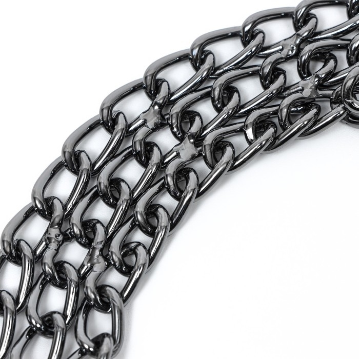 Ошейник - полуудавка металлический трехрядный, 50 см, толщина проволоки 2,5 мм, черный Ошейник - полуудавка металлический трехрядный, 50 см, толщина проволоки 2,5 мм, черный