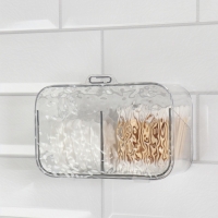 Органайзер для хранения, навесной, 2 секции, с клеевой основой, 10,5 × 17 × 6,5 см, цвет прозрачный Органайзер для хранения, навесной, 2 секции, с клеевой основой, 10,5 × 17 × 6,5 см, цвет прозрачный